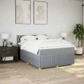 cadre de lit avec matelas Gris clair 140x200cm Tissu