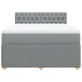 cadre de lit avec matelas Gris clair 140x200cm Tissu