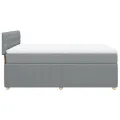 cadre de lit avec matelas Gris clair 140x200cm Tissu