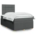 cadre de lit avec matelas Gris foncé 120x200cm Tissu
