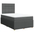 cadre de lit avec matelas Gris foncé 120x200cm Tissu