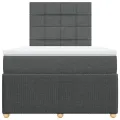 cadre de lit avec matelas Gris foncé 120x200cm Tissu