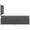 cadre de lit avec matelas Gris foncé 120x200cm Tissu