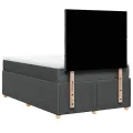 cadre de lit avec matelas Gris foncé 120x200cm Tissu