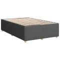 cadre de lit avec matelas Gris foncé 120x200cm Tissu