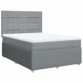 cadre de lit avec matelas Gris clair 140x200cm Tissu