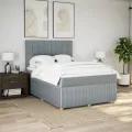 cadre de lit avec matelas Gris clair 140x200cm Tissu