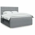 cadre de lit avec matelas Gris clair 180x200cm Tissu