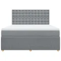 cadre de lit avec matelas Gris clair 180x200cm Tissu