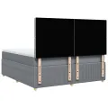 cadre de lit avec matelas Gris clair 180x200cm Tissu