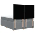 cadre de lit avec matelas Gris clair 160x200cm Tissu