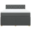 cadre de lit avec matelas Gris foncé 140x190cm Tissu