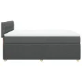 cadre de lit avec matelas Gris foncé 140x190cm Tissu