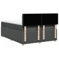 cadre de lit avec matelas Gris foncé 140x190cm Tissu