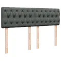 cadre de lit avec matelas Gris foncé 140x190cm Tissu