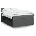 cadre de lit avec matelas Gris foncé 140x190cm Tissu