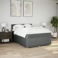 cadre de lit avec matelas Gris foncé 140x190cm Tissu