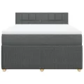 cadre de lit avec matelas Gris foncé 140x190cm Tissu