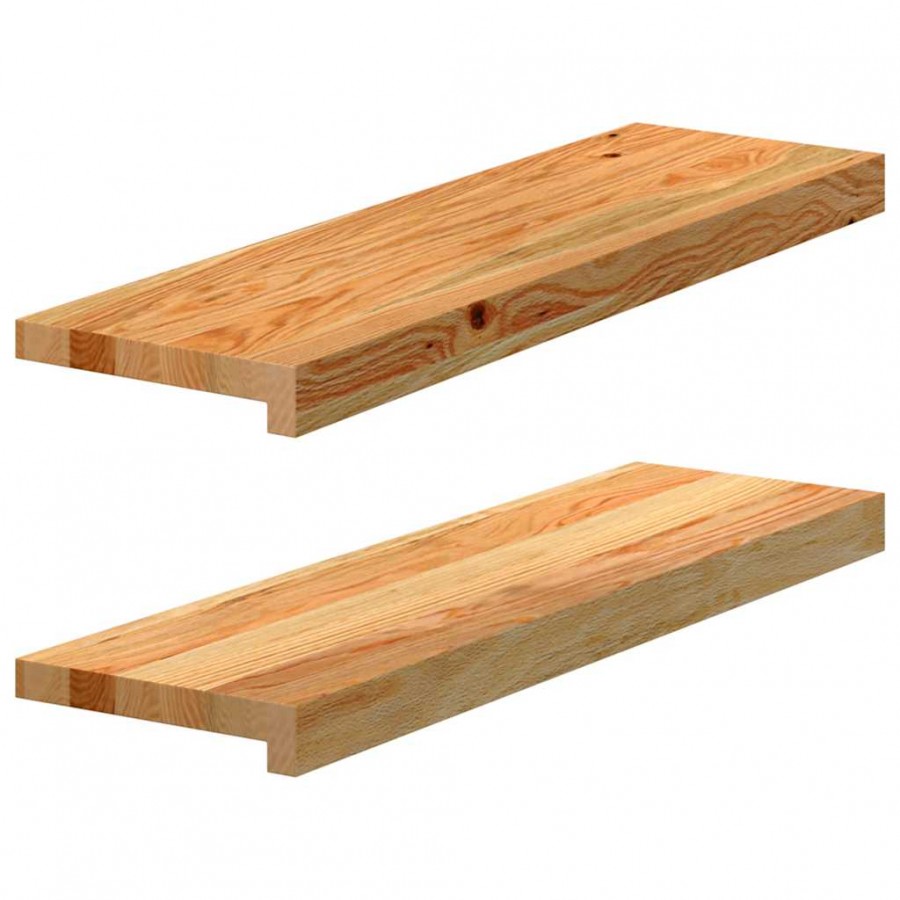 Appuis de fenêtre 2 pcs marron clair bois de chêne massif