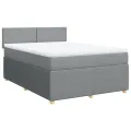 cadre de lit avec matelas Gris clair 140x200cm Tissu