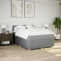 cadre de lit avec matelas Gris clair 140x200cm Tissu