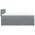 cadre de lit avec matelas Gris clair 140x200cm Tissu