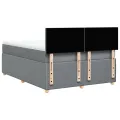 cadre de lit avec matelas Gris clair 140x200cm Tissu