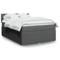 cadre de lit avec matelas Gris foncé 160x200cm Tissu