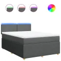cadre de lit avec matelas Gris foncé 160x200cm Tissu