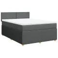 cadre de lit avec matelas Gris foncé 160x200cm Tissu