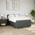 cadre de lit avec matelas Gris foncé 160x200cm Tissu