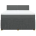 cadre de lit avec matelas Gris foncé 160x200cm Tissu