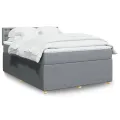 cadre de lit avec matelas Gris clair 140x200cm Tissu