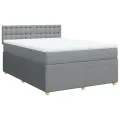 cadre de lit avec matelas Gris clair 140x200cm Tissu