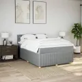 cadre de lit avec matelas Gris clair 140x200cm Tissu
