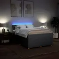 cadre de lit avec matelas Gris clair 140x200cm Tissu