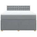 cadre de lit avec matelas Gris clair 140x200cm Tissu