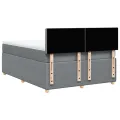 cadre de lit avec matelas Gris clair 140x200cm Tissu