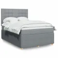 cadre de lit avec matelas Gris clair 160x200cm Tissu