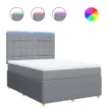 cadre de lit avec matelas Gris clair 160x200cm Tissu