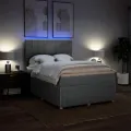 cadre de lit avec matelas Gris clair 160x200cm Tissu
