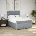 cadre de lit avec matelas Gris clair 160x200cm Tissu