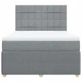 cadre de lit avec matelas Gris clair 160x200cm Tissu