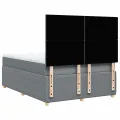 cadre de lit avec matelas Gris clair 160x200cm Tissu