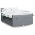 cadre de lit avec matelas Gris clair 140x200cm Tissu