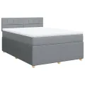 cadre de lit avec matelas Gris clair 140x200cm Tissu
