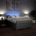 cadre de lit avec matelas Gris clair 140x200cm Tissu