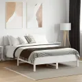 Cadre de lit sans matelas blanc 140x200 cm bois de pin massif
