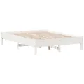 Cadre de lit sans matelas blanc 140x200 cm bois de pin massif