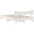 Cadre de lit sans matelas blanc 140x200 cm bois de pin massif